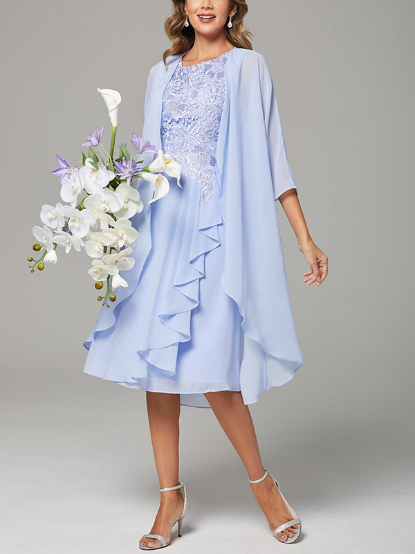 Solid Color Dress Top Suit