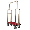 [US Local Warehouse] Hotel Luggage Cart 39Lx19Wx68H Inch Bellman Cart with 881lb Load Capacity 8-inch Silent Rubber Casters Carpet Deck Bumper Rails Hotel Service Trolley for Commercial Use Condos Resorts