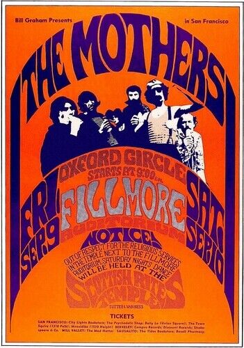 ZAPPA & THE MOTHERS POSTER - SAN FRANCISCO - Photo Poster painting QUALITY INSERT  POST!