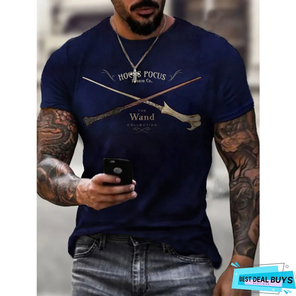 Men's Trim Lettered Men's Fashion Printed T-Shirt