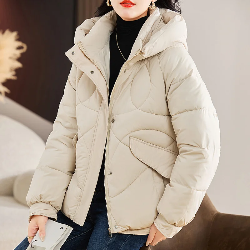 Woherb Thicker Bread Clothes Short Down Cotton-Padded Clothes Women Small Autumn And Winter Coat Cotton-Padded Jacket Mother Women's Thin Cotton Clothes-Outfit Ideas