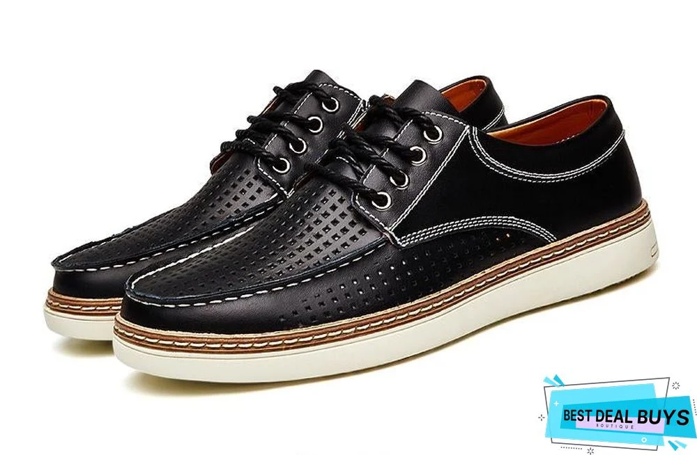 Leather Boat Shoes Casual Flats Moccasins Homme Driving Loafers Shoes Slip On Shoes