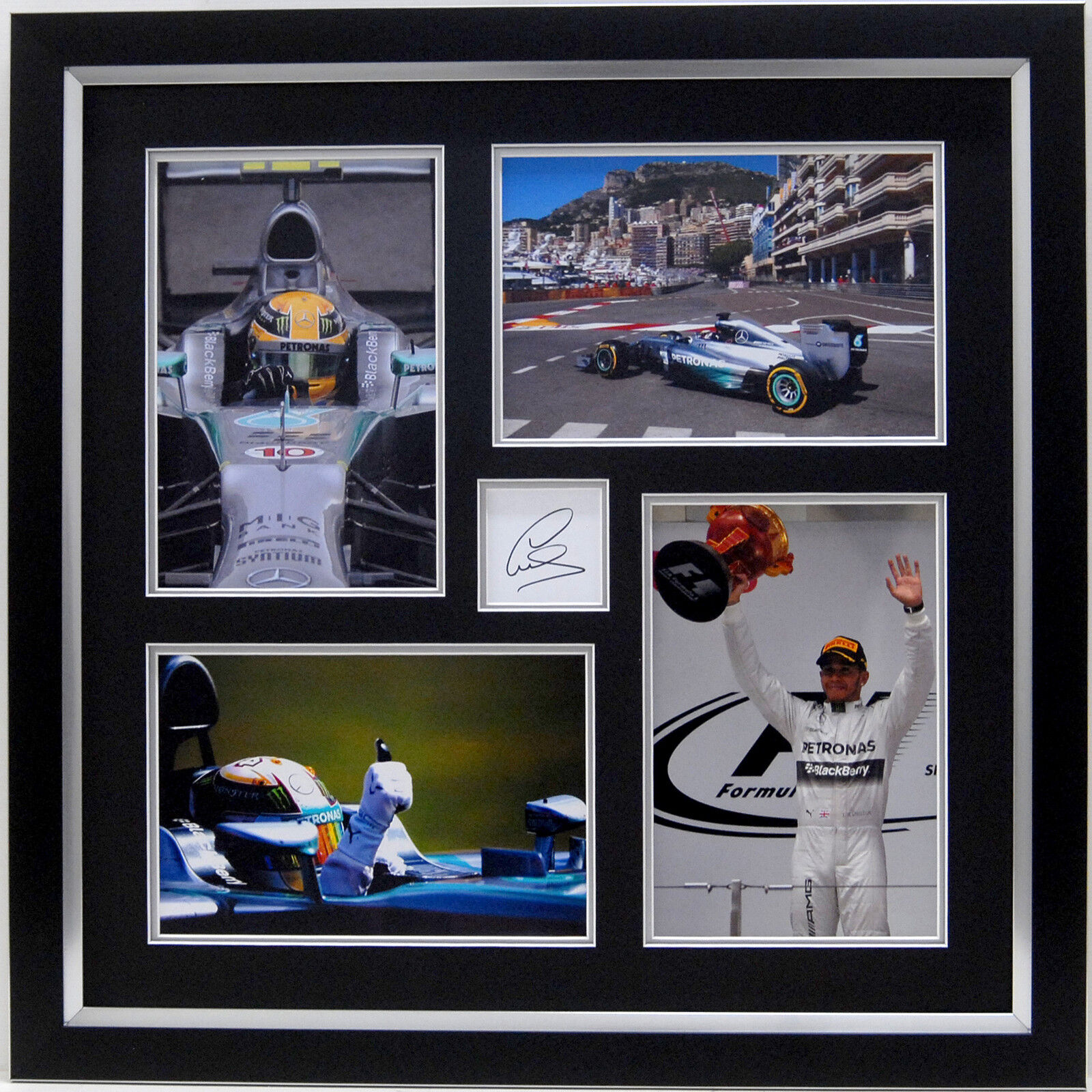 Lewis Hamilton Hand Signed Mercedes AMG Petronas F1 Photo Poster painting Display FRAMED