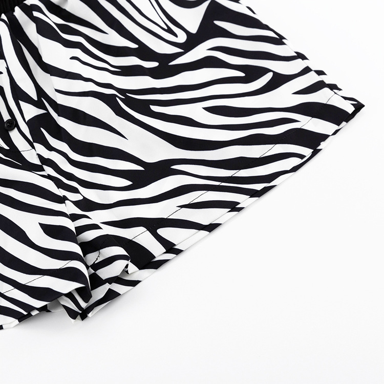 Ootddress Women Two Piece Sets Outfits Zebra Printed Loose Shirt Tops And High Waist Shorts Set 2025 Casual Streetwear Summer New