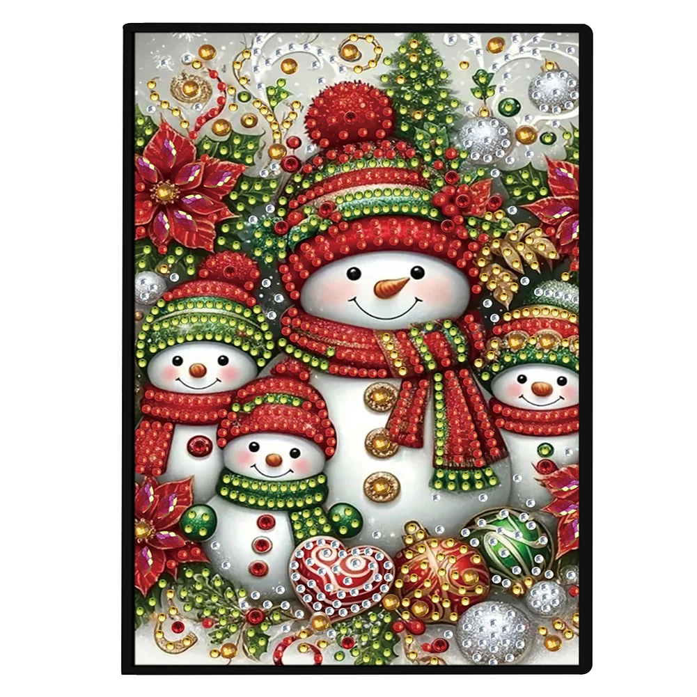 50-Page A5 Snowman Diamond Painting Notebook for Adult Holiday Birthday Gift