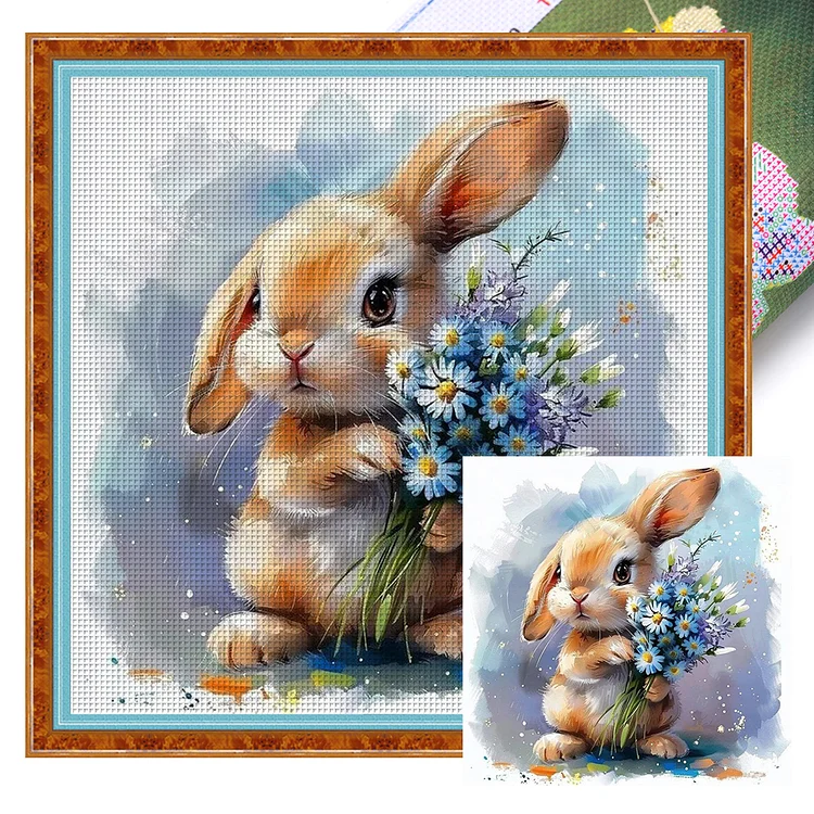 【Yishu Brand】Vintage Rabbit (40*40cm) 11CT Stamped Cross Stitch gbfke