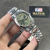 Rolex Datejust M126234 Olive-green Palm-motif Dial Stainless Steel Jubilee and Fluted Bezel 36mm Top Replica
