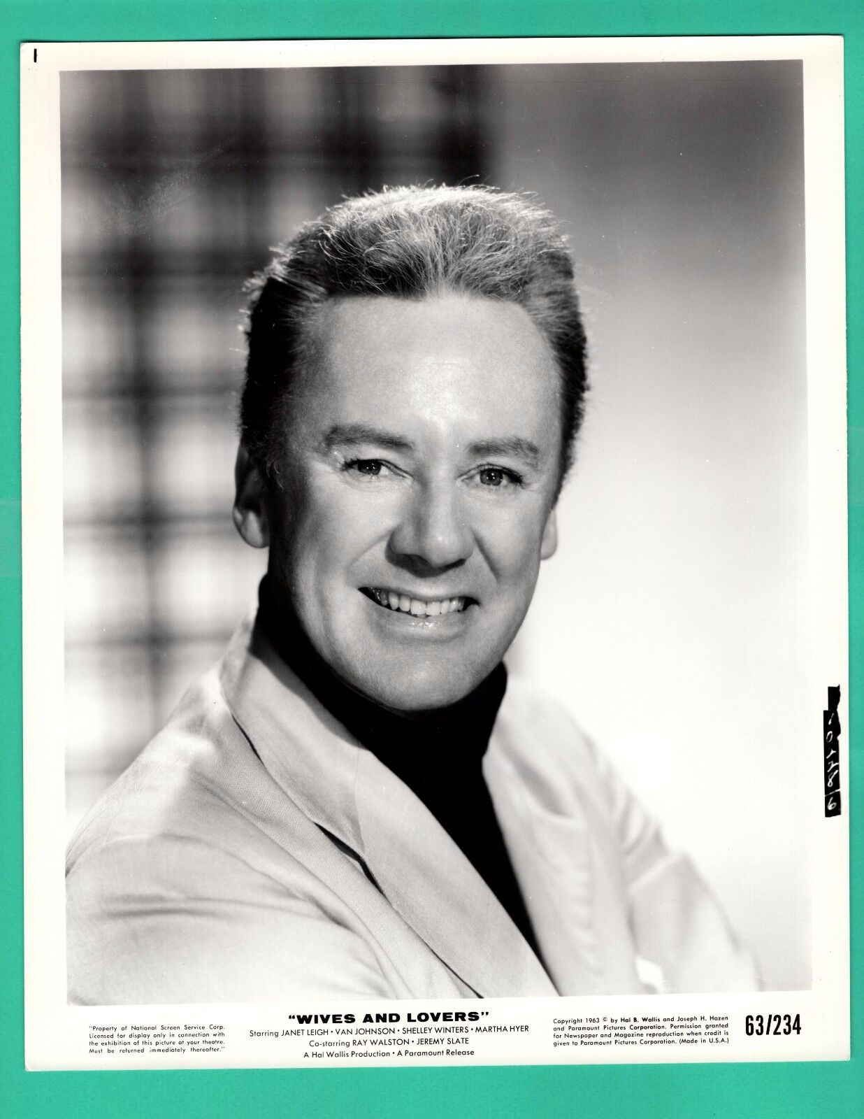 VAN JOHNSON Movie Star Promo Vintage Photo Poster painting 1963 WIVES AND LOVERS 8x10