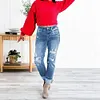 Gioiacombo&trade; Nuovi jeans strappati elasticizzati slim fit retr&ograve; da donna