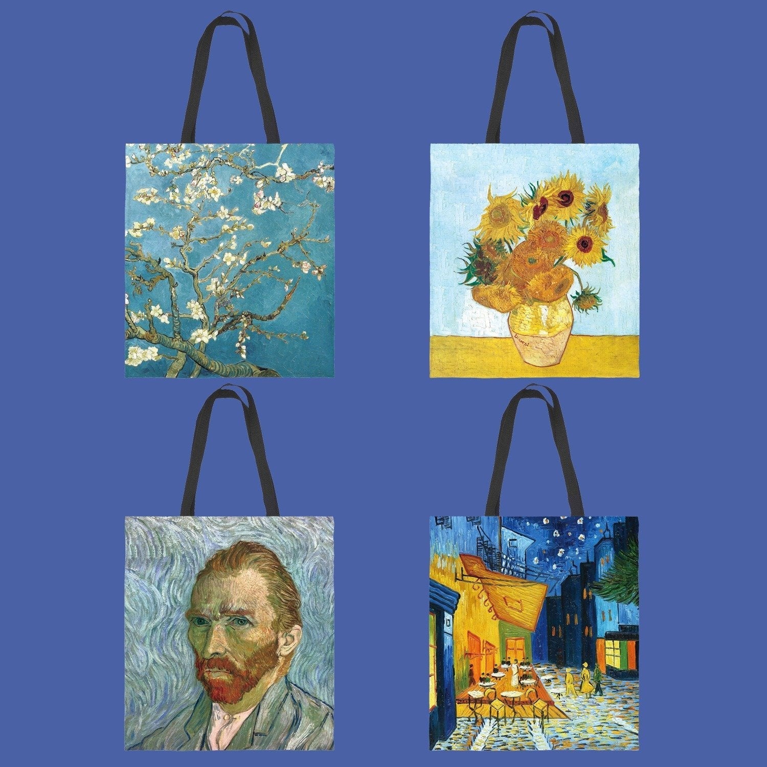 Van Gogh starry sky canvas tote bag