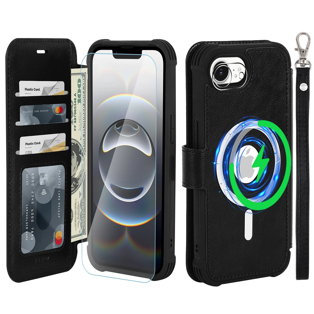 VANAVAGY Compatible for iPhone 16e Wallet Case for Magsafe Wireless Charging