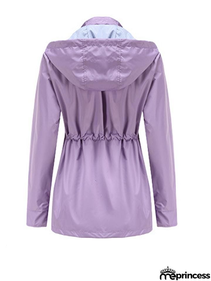 Women's Fashionable Casual Zipper Windbreaker Coat