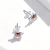 925 Sterling Silver Sakura Shaped Stud Earrings 