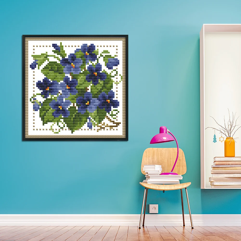 11ct Stamped Cross Stitch - February Flower(21*21cm)