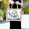 DIY Diamond Painting Cat Linen Waterproof Handbag Shopping Storage Bag Totes Kit