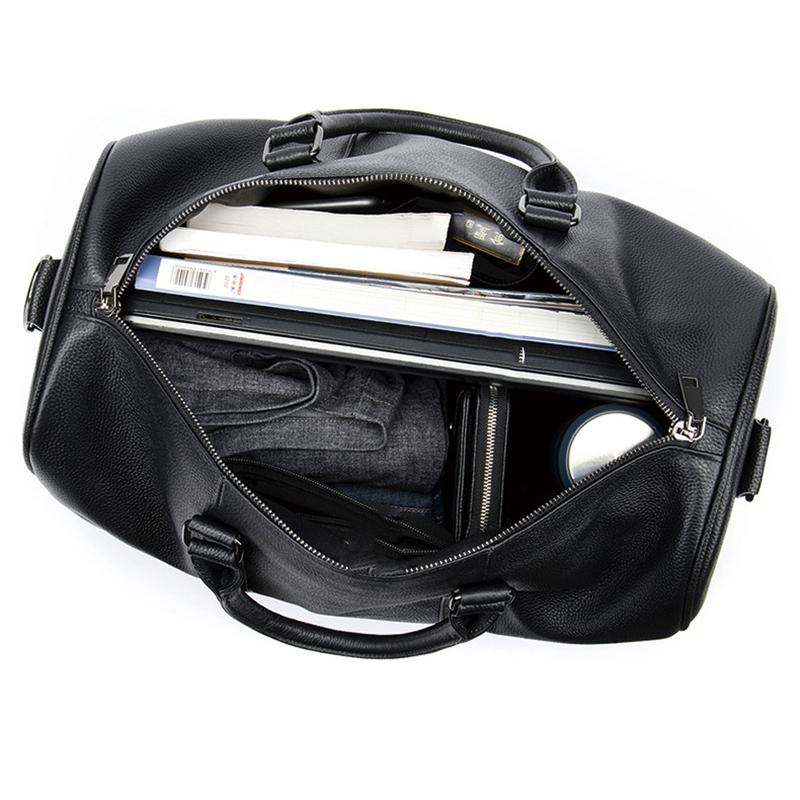 Leather Large Capacity Solid Color Duffel Bags Travelling Bag