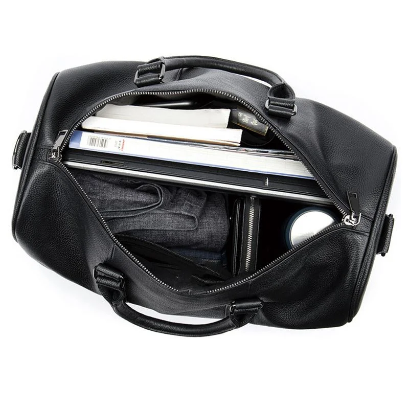 Leather Large Capacity Solid Color Duffel Bags Travelling Bag