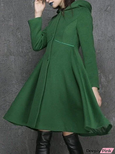 Women's Dresses Solid Pocket Long Sleeve Hooded Dress