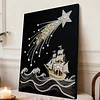 DIY Pearl Painting Sea for Home Wall Decor with Frame(40x30cm)