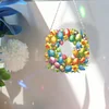 (US Only)Acrylic 2D Flat DIY Easter Egg Wreath Hanging Diamond Art Kits Wall Door Decor