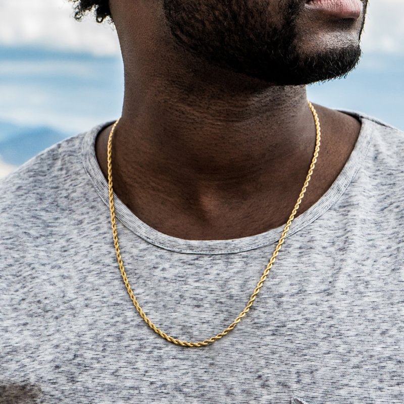 Vessful 3MM 4MM 5MM Rope Men Chain Hiphop Necklace -VESSFUL