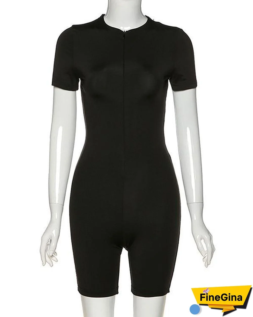 Women's Suit Tight Zip Down Sports Rompers