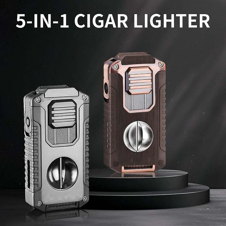 🖤Black Friday 49% OFF 💥5-in-1 Refillable Cigar Torch Lighter with Cutter