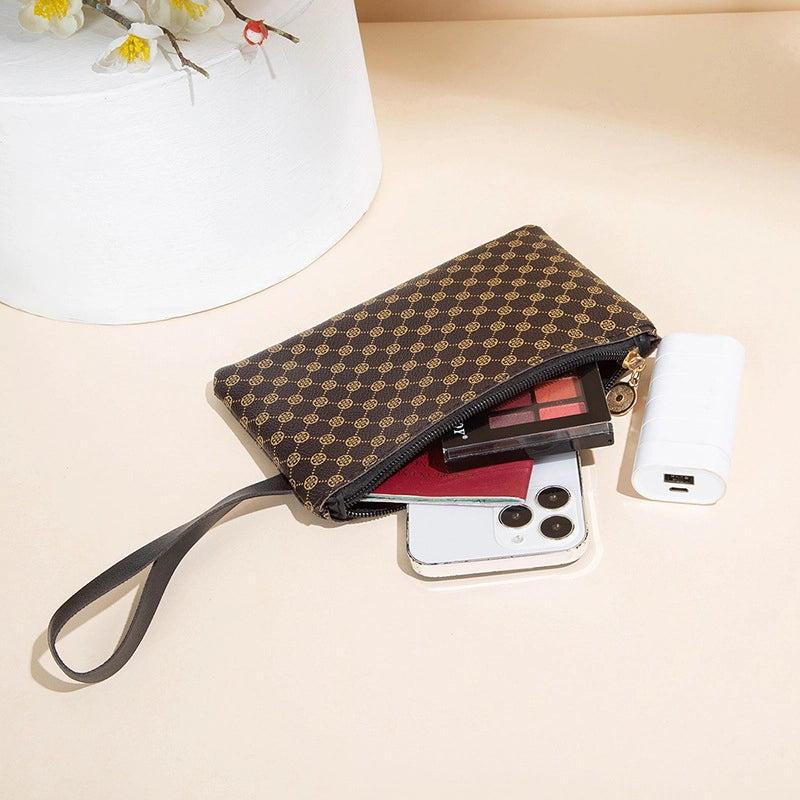 Women’s Stripe Solid Color Pu Leather Zipper Wallets
