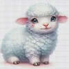 Cute Sheep-18CT Stamped Cross Stitch 20*20cm/7.87*7.87in
