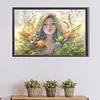 Diamond Painting -DIY Full Round Drill Flowers and Girl(60*40CM)