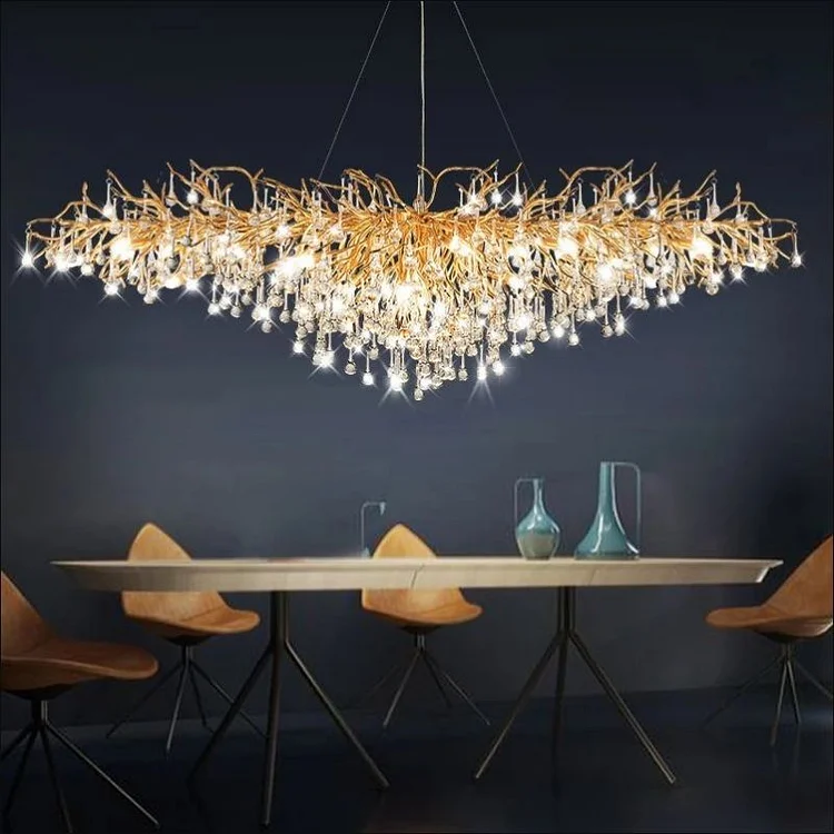 Doris Linear Crystal Droplet Branch Chandeliers