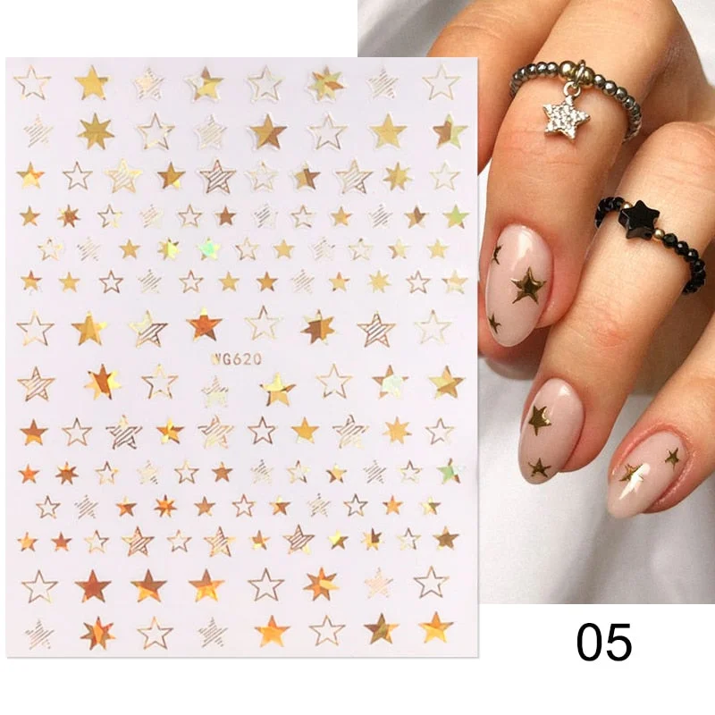 3D Glitter French Stickers On Nails Silver Powder White Hypotenuse Edge Nail Art Decals Sliders Shiny Adhesive Sliders Manicures
