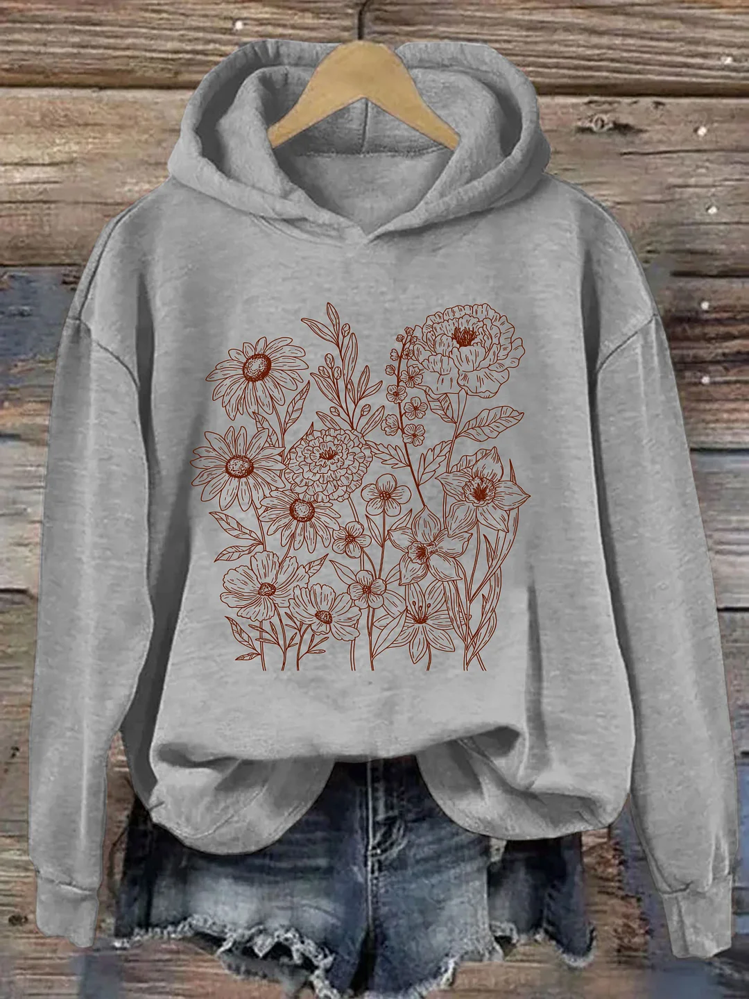 Retro Wildflower Bouquet Hoodie