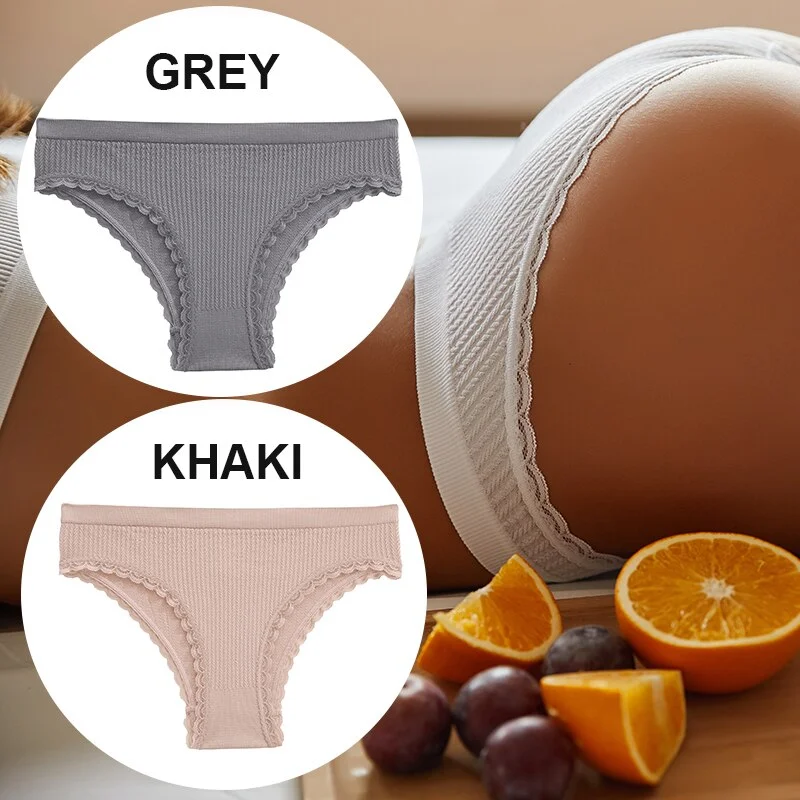 FINETOO 2PCS/Set Women Lace Seamless Sexy Panties 6 Solid Color Brazilian Panty Girl Briefs Lingerie Underpant M-2XL Underwear