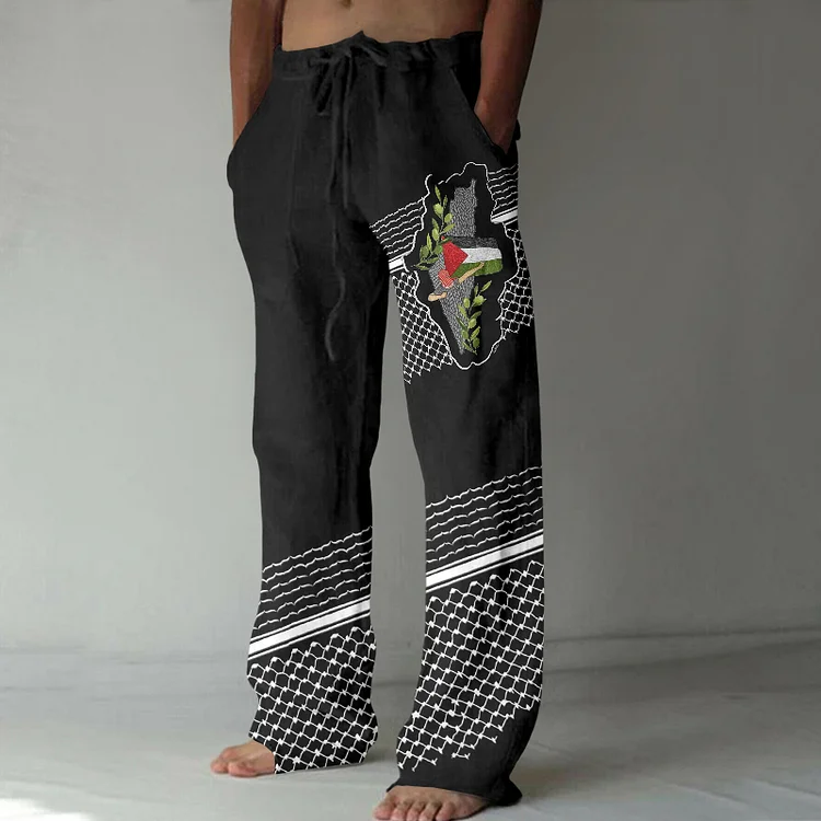 Men's Hope Peace Forever Linen Blend Pants