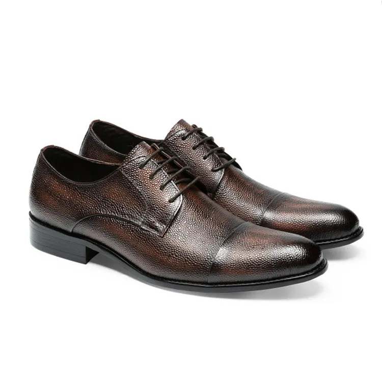 Gentleman's Oxford Shoes Classic Lace Up Formal Shoes Business Lather Shoes-vocosishoes