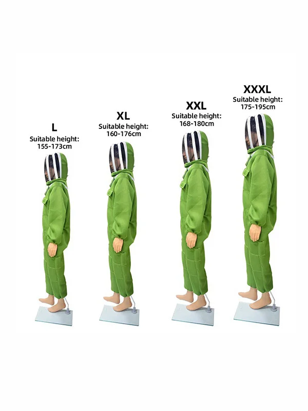 honeybeen Green Mesh Breathable Space Hood Full Body Beekeeping Suit