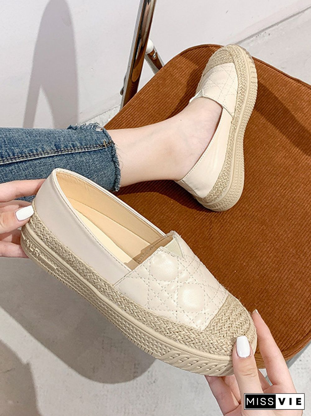 Breathable Lightweight Woven Platform Fisherman's Shoes