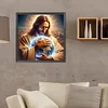 Diamond Painting-DIY Full Round Drill Jesus Earth（40*40CM)