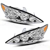 AUTOSAVER88 Headlight Assembly Compatible with 2005-2006 Camry US Built LE & XLE Chrome Housing with Amber Reflector Clear Lens
