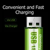 usb rechargeable lithium battery 1.5V1800mWh lithium battery constant voltage fast charging large capacity