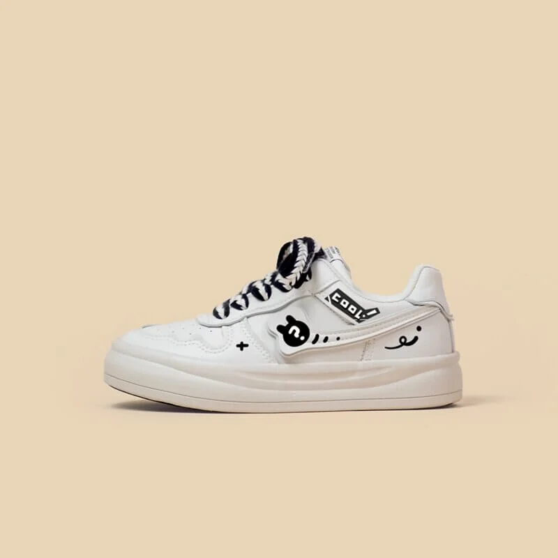 Bunny Love Low Tops White Sneakers - Women's