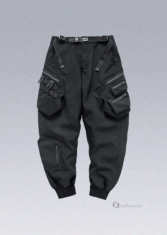 Techwear Matte Black Pants Relaxed Fit Streetwear Joggers Urban Harem  Double Ninja Trousers