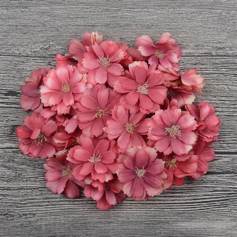 10/100pcs Mini Artificial  Silk Daisy Flower Heads For Wedding Home Decoration Handwork DIY Garland Accessories Fake Flower