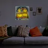 Full Round Drill Framed Light Up Diamond Painting Kits, LED Glowing Wall Art Decor for Home Bedroom Holiday Gifts