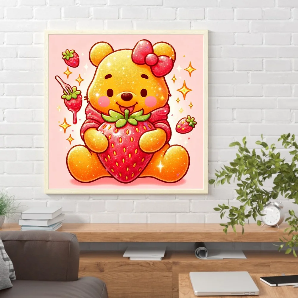 Full Round Diamond Painting 30*30cm - Winnie The Pooh And Strawberry
