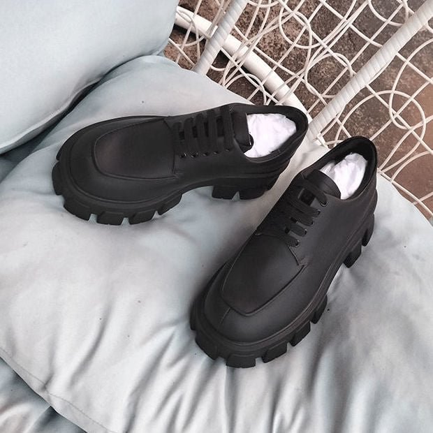 2021 Leather Gear Platform Shoes Platform Shoes Slim And High Leisure Non-slip Patent Leather Comfortable Star Same Style