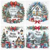(Multi-Style)Christmas Cottage-14CT Counted Cross Stitch 40*40cm/15.75*15.75in tapestrymarket