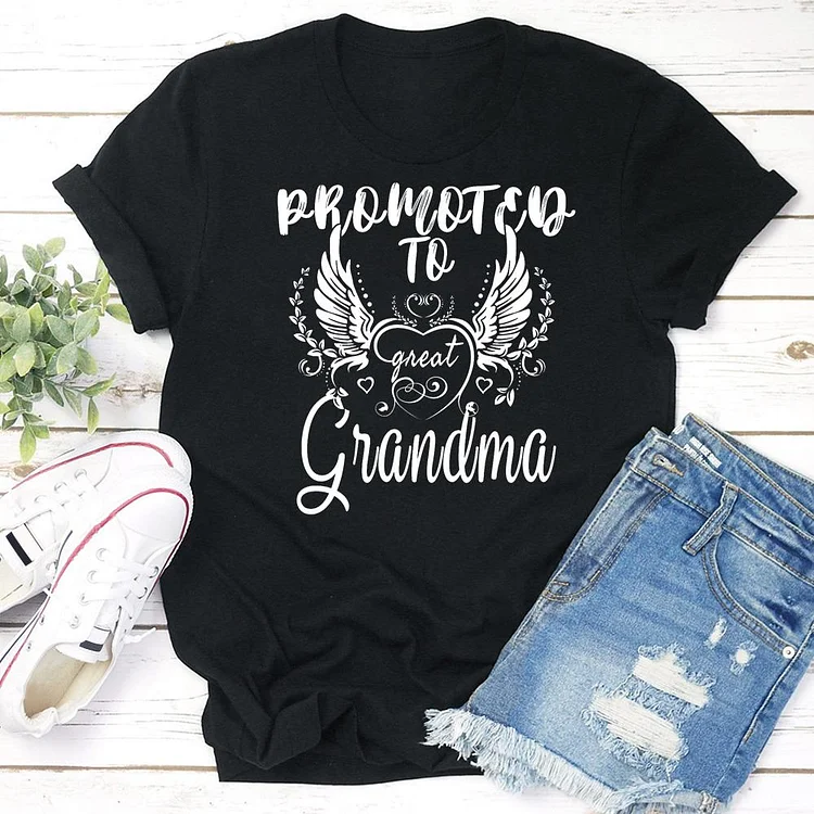 promoted to Grandma T-shirt Tee -03479-Annaletters