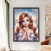 >SALE<Full Embroidery Eco-cotton Thread 11CT Print Winter Girl Cross Stitch 50x65cm